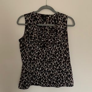 Ann Taylor Leopard Print Ruffle Sleeveless Top